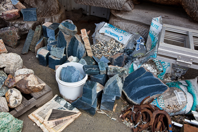 Assorted rough jade.  Tulare County, California